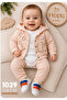 1029 Embroidered 100% Cotton Baby Boy 3-Piece Set 3-6-9 Months Compact Combed Cotton - 2