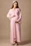 Effortt Pink Maternity and Postpartum Nightgown Set with Robe - 2