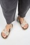 Azelya Women's Genuine Leather Buckle Scarf Beige Sandals - 7