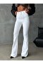 High Waist Spanish Flare Lycra Denim Trousers - 3