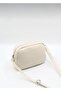 Women's Mini Urban Cream Cross Strap Zippered Adjustable Strap Model Hand Arm And Shoulder Bag - 6