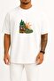 Oversized Hiking Makes Me Happy - Mountaineering Chest Printed Unisex T-Shirt