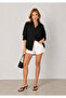 Washable 100% Cotton Muslin Oversize Shirt - Black |   Mks165030-01 - 4
