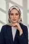 100% twill silk shawl patterned navy blue - gold colored 90x90 scarf sewing method: hand stitching - 2