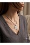 Steel Four Leaf Clover Necklace Silver Silver Color Luck Necklace Women Steel Jewelry Gem Accessory - 4