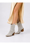 Handy Women's Western Cowboy Heeled Summer Short Boots Stone White - 3