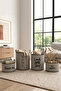 Set of 4 Eva Supported Modern Multi-Purpose Organizer Baskets - Jute Look Kids Room and Home Organizer Beige - 2