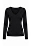 Black V-Neck Long Sleeve Blouse - 5