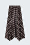 تنورة طويلة منقوشة - بني - 3
