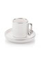 Set of 6 Porcelain Coffee Cups - Silver - 4