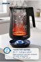 Tea Maker Black 1500W with 1.7L Kettle, 0.8L Glass Teapot, LED Display, Temperature Control - 3