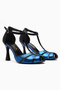 Mian Genuine Leather Blue Belt Detailed Buckle Women's Heeled Shoes - 4