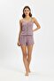 Women's Thin Strap Cotton Shorts Pajama Set - 3