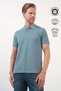 Blue Polo Collar Pique Short Sleeve Slim Fit Cotton T-Shirt 1011260170 - 2
