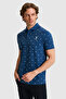 Men's Regular Fit Polo Collar Light Navy Blue T-Shirt 50327004-Vr059 - 3