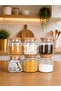 6-Piece Wooden Vacuum Lid Glass Jar Set Food Storage Container Set Spice Rack 500 ml