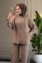 5645 - Stylish Comfortable Cotton Fabric Hooded Casual Women's Set - 3