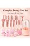 41Pcs Makeup Brush Set with 360° Rotating Storage Box, Sponges, Puffs, Headband Travel Brush Set - 3