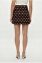 Women's Lined Brown Polka Dot Woven Mini Skirt with Polka Shorts - 6