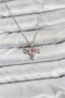 316L Steel Chain Silver Color Winged Heart Model Zircon Stone Women's Necklace