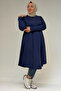 28016 Plus Size Mevlana Combed Cotton Tunic - Indigo - 2