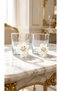 Flower Detailed Glass Coffee Cup Set of 2 - 3