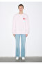 M Heart Embroidered Crew Neck Pink Sweatshirt 0S10577-70989 - 7