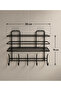 Adhesive Bathroom Shelf with 10 Hangers Shower Shelf No Drilling Mounting Black Metal Organizer - 4