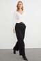 Elastic Waist Buttoned Palazzo Pants