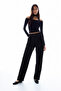 Pleated belted palazzo trousers