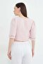 Front-Tie Floral Embroidered Muslin Fabric Blouse - 8
