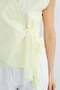 Side Tie Draped Double-Breasted Collared Shirt - 5