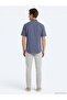 Indigo Striped Oversize Fit Short Woven Casual Shirt - 5