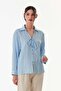 Buttoned Loose Shirt with Tie Front - 2