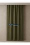 Khaki Solid Color Linen Background Curtain, Pleatless Plain Sewing, Extra-for Drawstring, Single Wing - 4
