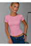 Cotton Soft Textured Natural Viscose Straight Cut Short Sleeve 3-Pack Crewneck Bluz-T-Shirt - 2