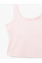 Slim Fit Cotton U-Neck Lace Detail Sleeveless Blouse - 5