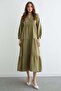 Fullamodest Half Buttoned High Collar Muslin Dress