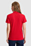 Women's Red Polo Collar Basic T-Shirt 50321798-Vr030 - 5