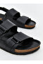 Lcw Steps Black Double Buckle Leather Look Men's Sandals - 3