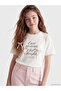 Trendlucky Girls' T-Shirt with Oval Collar and Printed Design