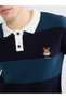 Xside Indigo Polo Collar Bear Teddy Embroidered Men's Knitwear Sweater - 3