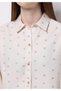 Relax Fit Shirt Neck Printed Women's Ecru Long Sleeve Shirt - 4