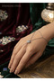 Silver Color White Stone Round Steel Shahmeran - 3