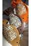 Handmade Design Wicker Stone Fish Handbag Clutch Brown - 4