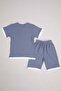 Armalı Honeycomb Fabric Piping Boys' 2-Piece Set - 4