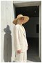 Organic Natural Straw Hat - Wide Brim Drawstring Summer Beach Hat (41 cm Diameter, 11.5 cm Brim) - 6