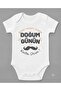 Happy Birthday Dad Written Baby Bodysuit with Snap Fasteners