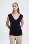 Deep Front Back V-Neck Low Sleeve Viscose Lyc Fabric Black T-shirt - 3