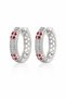 Red Enamel Clover Detail Women's Earrings